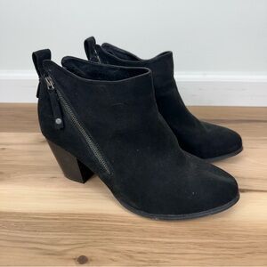 torrid Black Suede Ankle Booties with Side Zip